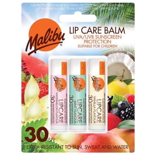 Malibu Lip Care Balm 3 Pack (Malibu Lip Care Balm 3 Pack)